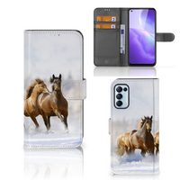 OPPO Find X3 Lite Telefoonhoesje met Pasjes Paarden