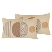 Beliani-AMARANTH -Sierkussen set van 2-Beige-30 x 50 cm-Polyester