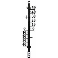 Buitenthermometer - metaal - 38 cm - zwart