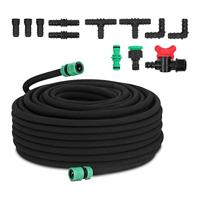 hillvert Rubber Soaker Slang Druppel Irrigatiesysteem Tuin Soaker Slang 50 m Kraan Stuk Valve HT-COSTIGAN-50X12S01 (rubber, polyethyleen, externe slang diameter 17 mm, diameter connectoren 16 mm)