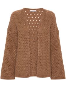 Dorothee Schumacher cardigan en maille ajourée à effet brossé - Marron