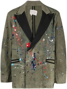 Greg Lauren blazer à boutonnière croisée - Vert