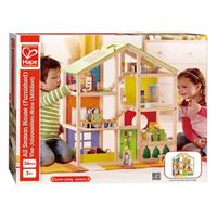 Hape Houten 4 Seizoenen Poppenhuis Met Meubels - thumbnail