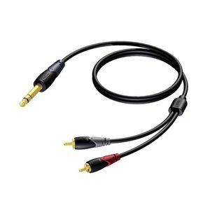 Procab CLA719/3 verloopkabel 1x Stereo jack naar 2x RCA 3m