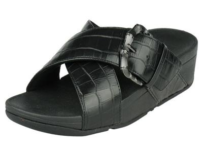 FitFlop Lulu Croco Slides FitFlop Lulu Croco Slides