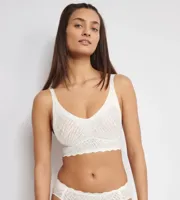 Zero Feel Kanten Bralette gevuld - Bliss - Bh Top met smalle bandjes - Uitneembare vulling - XXL - Wit - XXL - XXL - XXL