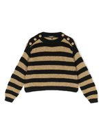 Balmain Kids pull en laine à rayures - Noir