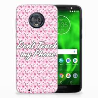 Motorola Moto G6 Silicone-hoesje Flowers Pink DTMP