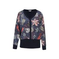 Cassis vest met all over print blauw