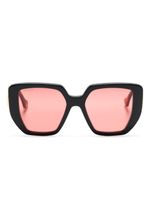 Gucci Eyewear lunettes de soleil oversize à plaque logo - Noir - thumbnail