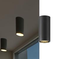 SLV ASTO TUBE Plafondlamp, opbouwlamp, binnenverlichting voor woonkamer, slaapkamer, keuken, hal, kinderkamer | aluminium, cilindrisch, max. 1x10W, zwart