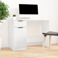 Bureau 100x50x75 cm bewerkt hout wit - thumbnail