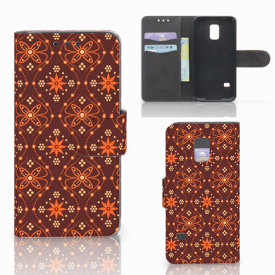 Samsung Galaxy S5 Mini Telefoon Hoesje Batik Brown Samsung Galaxy S5 Mini Telefoon Hoesje Batik Brown
