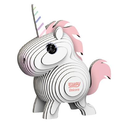 Eugy maak je eigen Unicorn junior 8 x 7,1 cm karton wit/roze