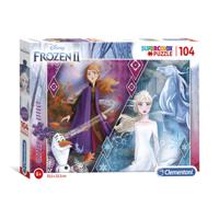 Clementoni Glitter Puzzel Frozen 2, 104st. - thumbnail