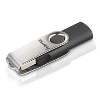 Hama 32 GB USB-stick USB 2.0 gegevensstick (10 MB/s gegevensoverdracht, met oog voor bevestiging aan sleutelring, geheugenstick, geheugenstick van metaal, geschikt voor Windows/MacBook) zilver