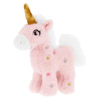 Keel Toys pluche eenhoorn knuffel - roze/wit - 16 cm - mystieke dieren - met glitter sterren   -