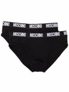 Moschino slip à bande logo - Noir