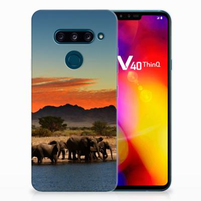 LG V40 Thinq TPU Hoesje Olifanten LG V40 Thinq TPU Hoesje Olifanten