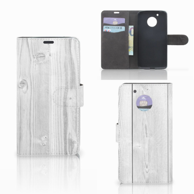 Motorola Moto G5 Book Style Case White Wood