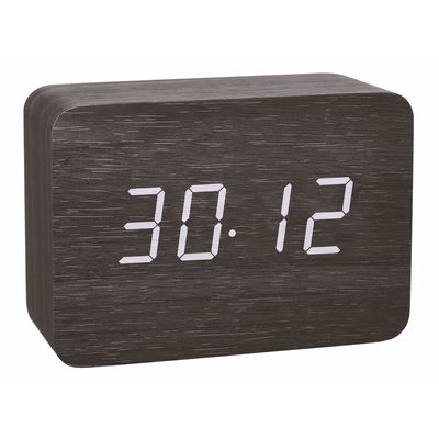 TFA Dostmann 60.2549.01 Wekker Zendergestuurd Hout, Zwart Alarmtijden 1