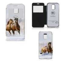 Samsung Galaxy S5 Mini Telefoonhoesje met Pasjes Paarden