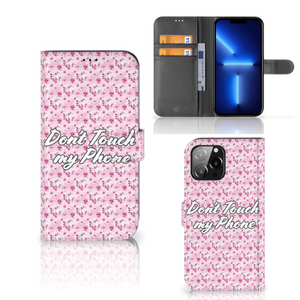 iPhone 13 Pro Max Portemonnee Hoesje Flowers Pink DTMP