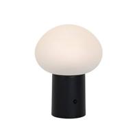 QAZQA Tafellamp mushroom zwart incl. LED oplaadbaar - Louise