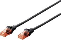 DIGITUS Patchkabel, UTP, CAT6, PVC, 1 m, zwart, 1 m zwarte netwerkkabel - netwerkkabels (UTP, CAT6, PVC, 1 m, zwart, 1 m, zwart)