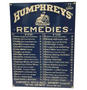 Humphreys&apos; Remedies Emaille Bord - 40 x 30 cm