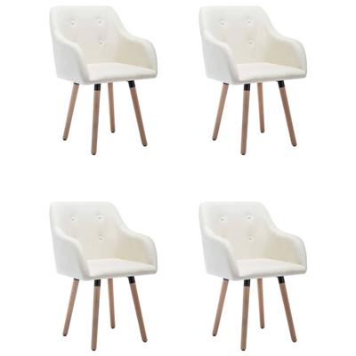 Vidaxl Eetkamerstoelen 4 St Stof Crème
