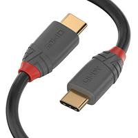 LINDY 36873 3 m USB 2.0 type C kabel 3A, antraciet