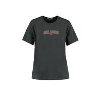 America Today T-shirt Eleanor met tekst washed grey