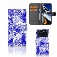 Telefoonhoesje met Naam Xiaomi Poco X4 Pro 5G Angel Skull Blauw