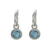 Biba Hang Oorbellen met Swarovski Steentje Aquamarine