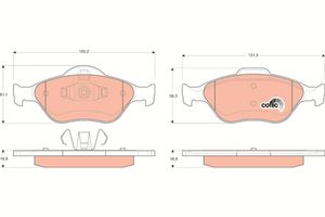 Remblokkenset, schijfrem TRW, u.a. fÃ¼r Ford, Mazda