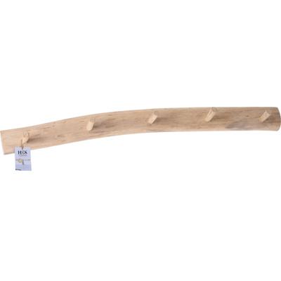 1x Teak Houten Kapstokken Met 5 Haken 80 Cm - Kapstokken
