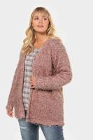 Ulla Popken Cardigan, V-hals, glittereffect, open model - Grote Maten