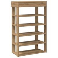 vidaXL Schoenenrek 60x30x98 cm bewerkt hout artisanaal eikenkleur, schoenenopslag, schoenen rek, schoenenkast hal, schoenen kast, schoenenkast wit