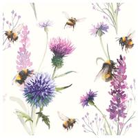 CraftEmotions servetten 5st - Hommel in het veld 33x33cm Ambiente 13317500 (05-23)