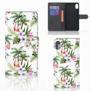 Apple iPhone Xs Max Telefoonhoesje met Pasjes Flamingo Palms