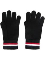 Moncler gants Tricolour en laine vierge - Noir - thumbnail