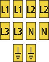 HellermannTyton WIC2-L1, L2, L3, N, Earth-PA66-YE (1000) Markeringsclip print aarde 561-02303