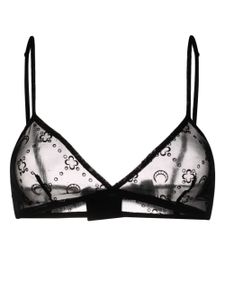 Marine Serre soutien-gorge Moonagram à paillettes - Noir