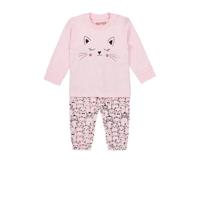 Dirkje pyjama met printopdruk roze/zwart