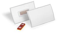 Durable naamplaatje CLICK FOLD 54x90 mm met magneet twist-proof PP, pak van 10, transparant, 826019
