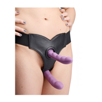 XR Brands Crave - Double Penetration Imitation Leather Strap-On - thumbnail