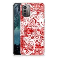 Silicone Back Case Nokia G21 | G11 Angel Skull Rood