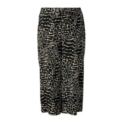 Tom Tailor My True Me cropped straight fit culotte met all over print zwart/petrol/lichtgeel Tom Tailor My True Me cropped straight fit culotte met all over print zwart/petrol/lichtgeel