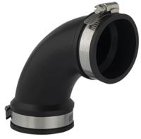 AquaForte Flexibele Bocht 90°, 63mm, Met een Klembereik van 63-57mm, Gemaakt van PVC elastomeer, Extra Sterk, Gemakkelijk aan te sluiten en Dicht Goed af